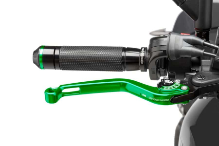 PUIG UNFOLDABLE BRAKE LEVER 16'C/GREEN SELECTOR C/BLACK 33-170VN