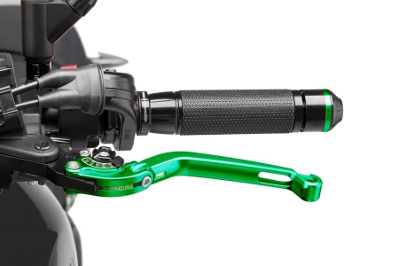 PUIG FOLDABLE CLUTCH LEVER 16'C/GREEN SELECTOR C/BLACK 33-260VN