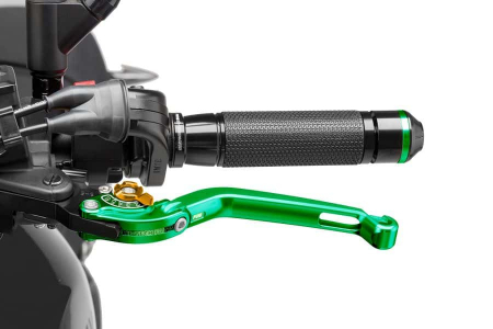 PUIG FOLDABLE CLUTCH LEVER 16'C/GREEN SELECTOR C/GOLD 33-260VO