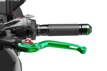 PUIG FOLDABLE CLUTCH LEVER 16'C/GREEN SELECTOR C/RED 33-260VR