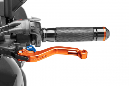 PUIG UNFOLDABLE CLUTCH LEVER 16'C/ORANGE SELECTOR C/BLU 33-280TA