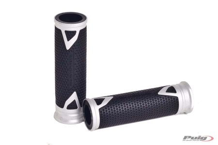 PUIG GRIPS BY PAIR PUIG HI-TECH RADICAL ALU C/SILVER 33-6325P