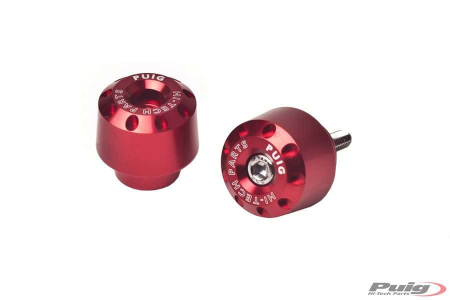 PUIG BAR END ALUMINUM TRIUMPH C/RED 33-6653R