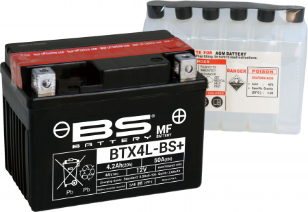 BS BATTERY  BTX4L-BS+ MF (CP) MAINTENANCE FREE 140-300617