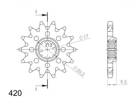 SUPERSPROX FRONT SPROCKET 1906-14.1 27-1-1906-14