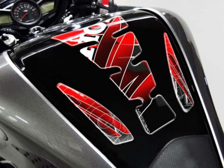 PUIG TANK PAD MOD.WINGS HONDA C/RED-BLACK 33-4785R