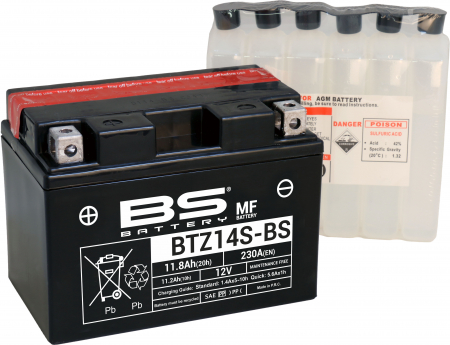 BS BATTERY  BTZ14S-BS MF (CP) MAINTENANCE FREE 140-300698