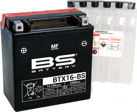 BS BATTERY  BTX16-BS MF (CP) MAINTENANCE FREE 140-300609