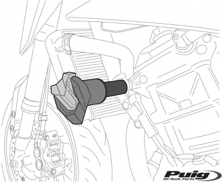 PUIG CRASH PADS R19 SUZUKI GSXR600/750 04'-05' C/BLACK 33-1865N