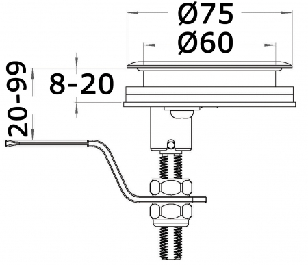 CAM LATCH FLUSH LATCH W/LOCK M38-152-51