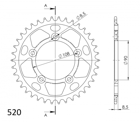 SUPERSPROX ALUMIINI TAKARATAS RAL-491::38 MUSTA 27-3-491-38-0