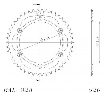 SUPERSPROX ALUMIINI TAKARATAS RAL-828::42 MUSTA 27-3-828-42-0