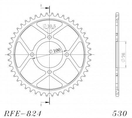 SUPERSPROX / JT REAR SPROCKET 824.46 27-2-824-46