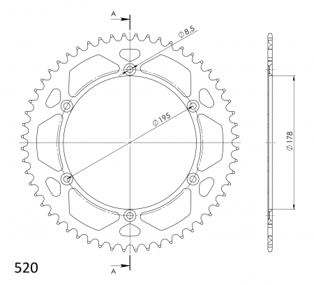 SUPERSPROX ALUMIINI TAKARATAS RAL-225::58 KULTA 27-3-225-58-9