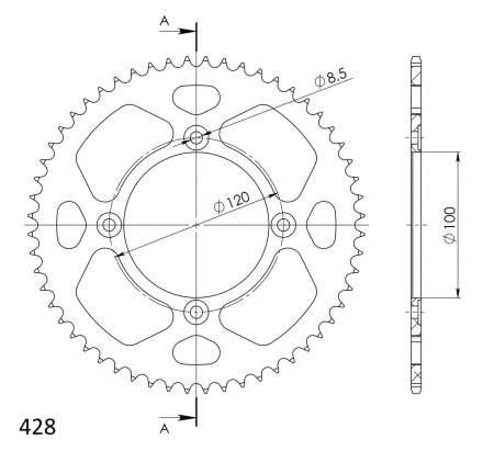 SUPERSPROX ALUMIINI TAKARATAS RAL-1140::56 PUNAINEN 27-3-1140-56-2