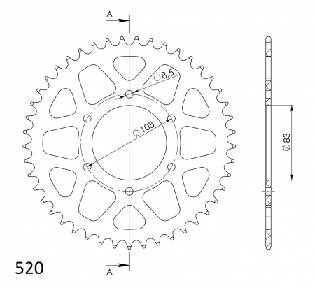 SUPERSPROX ALUMIINI TAKARATAS RAL-404::45 PUNAINEN 27-3-404-45-2