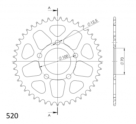 SUPERSPROX ALUMIINI TAKARATAS RAL-728::45 MUSTA 27-3-728-45-0