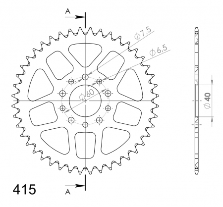 SUPERSPROX ALU TAKARATAS KTM SX50 09-13 ORANSSI 39 27-3-451-39-6