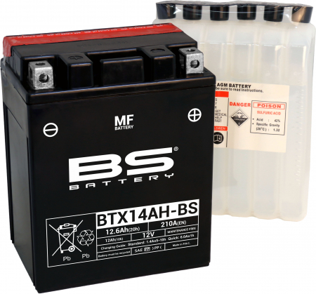 BS BATTERY  BTX14AH-BS MF (CP) MAINTENANCE FREE 140-300606
