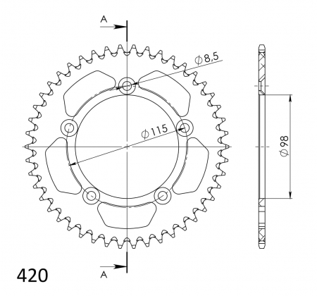 SUPERSPROX ALUMIINI TAKARATAS RAL-4:46 MUSTA 27-3-4-46-0