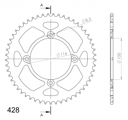 SUPERSPROX ALUMIINI TAKARATAS RAL-462::53 MUSTA 27-3-462-53-0