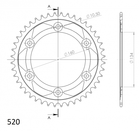 SUPERSPROX TERÄS TAKARATAS HO CBR600/1000 (520) MUSTA 44 27-2-1308-44