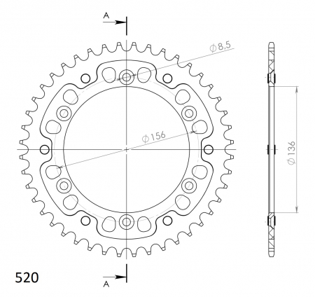 SUPERSPROX STEALTH TAKARATAS PUNAINEN 272-1512-RST-44-2