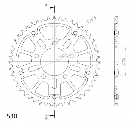 SUPERSPROX STEALTH TAKARATAS MUSTA 272-7090-RST-45-0