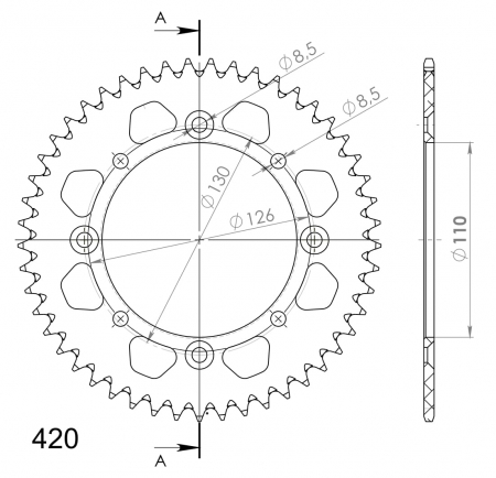 SUPERSPROX ALU TAKARATAS KA/SU KX65 00-/RM65 03-05 MUSTA 48 27-3-455-48-0