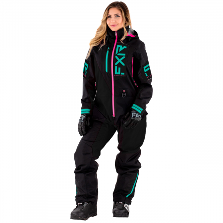 FXR W RECRUIT LITE MONOSUIT BLACK/MINT/ELEC PINK 222911-1052