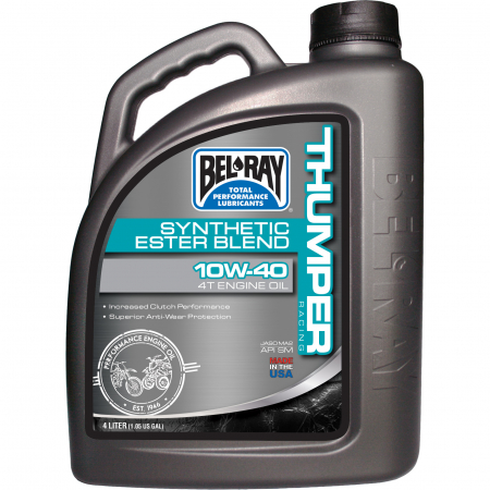 BEL-RAY THUMPER RACING 10W-40 SYNTHETIC ESTER BLEND 4T ENGINE OIL 4L 55-818-004