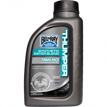 BEL-RAY THUMPER RACING 15W-50 SYNTHETIC ESTER BLEND 4T ENGINE OIL 1L 55-825-001
