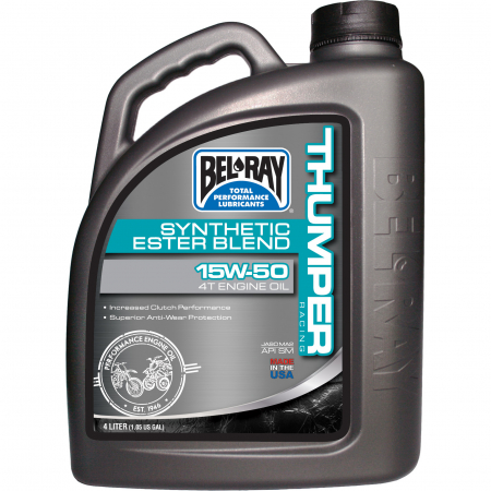 BEL-RAY THUMPER RACING SYNTHETIC ESTER BLEND 4T 15W-50 4L 55-825-004