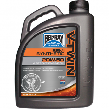 BEL-RAY V-TWIN 20W-50 SEMI-SYNTHETIC ENGINE OIL 4L 55-901-004