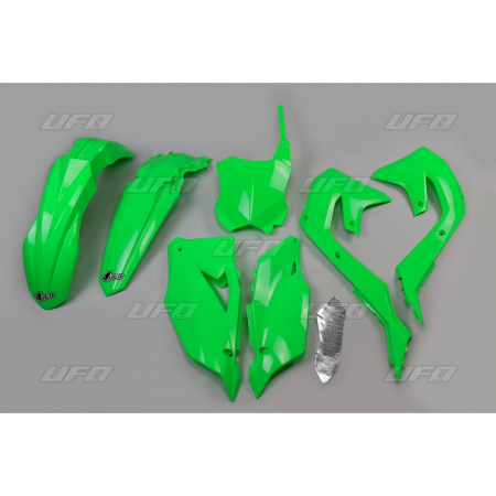 UFO PLASTIC KIT GREEN FLUO KX250F 2021- ,KXF450 19-23 650-K227-AFLU