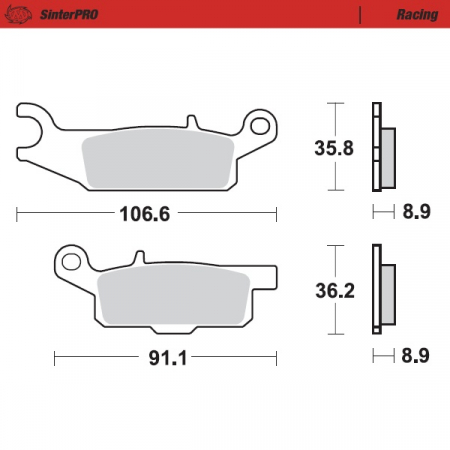 MOTO-MASTER JARRUPALAT YAMAHA: YFM 700 GRIZZLY  TAAKSE-OIKEA 235-096111