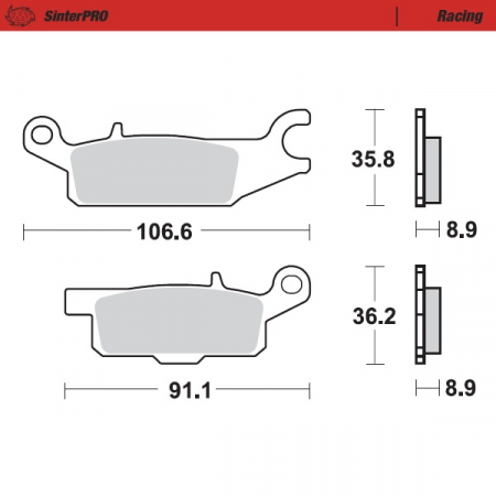 MOTO-MASTER JARRUPALAT YAMAHA: YFM 700 GRIZZLY  TAAKSE-VASEN 235-096211