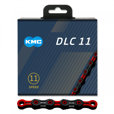 KETJU 11-V KMC DLC11, BLACK/RED, 118L BD11BR118