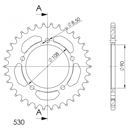 SUPERSPROX ALUMIINI TAKARATAS RAL-1022::38 MUSTA 27-3-1022-38-0