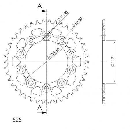 SUPERSPROX ALUMIINI TAKARATAS RAL-1304::44 MUSTA 27-3-1304-44-0