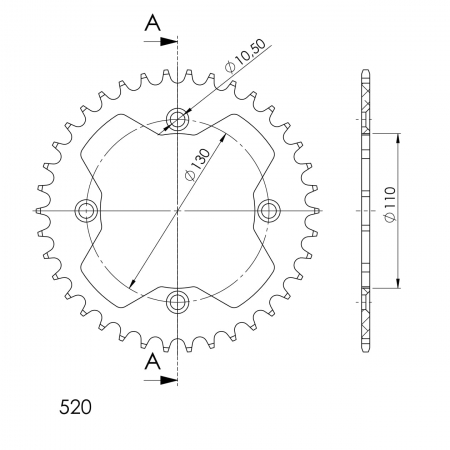 SUPERSPROX ALUMIINI TAKARATAS RAL-1350::38 PUNAINEN 27-3-1350-38-2