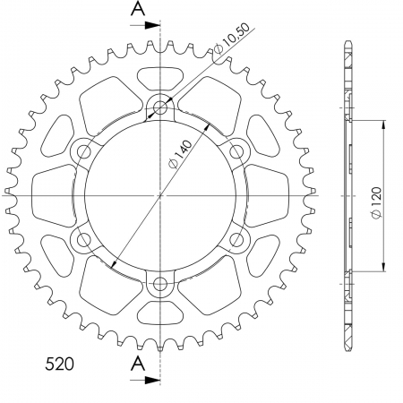 SUPERSPROX ALU TAKARATAS SU MUSTA 45 27-3-1490-45-0