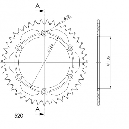 SUPERSPROX ALU TAKARATAS HUSQV. PUNAINEN 44 27-3-1512-44-2