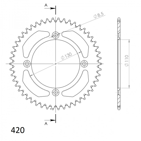 SUPERSPROX ALU TAKARATAS HO CR80/85/150 PUNAINEN 52 27-3-209-52-2