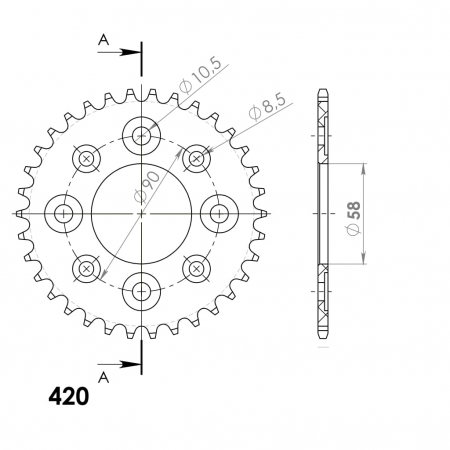 SUPERSPROX ALUMIINI TAKARATAS RAL-214::34 MUSTA 27-3-214-34-0