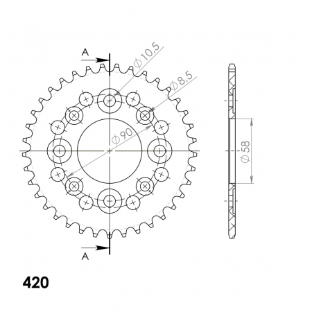 SUPERSPROX ALUMIINI TAKARATAS RAL-214::37 MUSTA 27-3-214-37-0