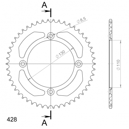 SUPERSPROX ALUMIINI TAKARATAS RAL-217::50 MUSTA 27-3-217-50-0