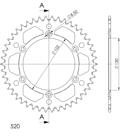 SUPERSPROX ALUMIINI TAKARATAS RAL-244::46 MUSTA 27-3-244-46-0