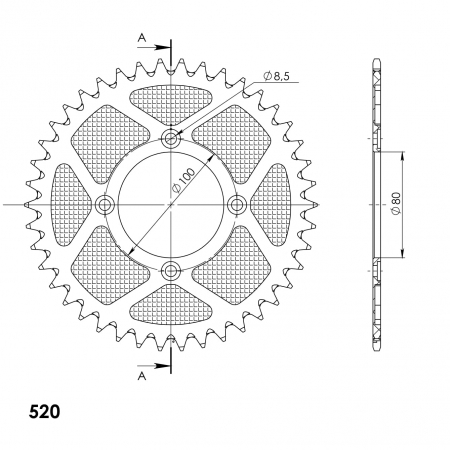 SUPERSPROX ALUMIINI TAKARATAS RAL-2802/2::42 PUNAINEN 27-3-2802-2-42-2