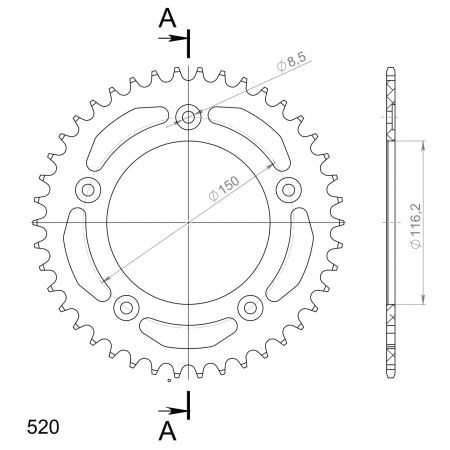 SUPERSPROX ALUMIINI TAKARATAS RAL-28::42 MUSTA 27-3-28-42-0